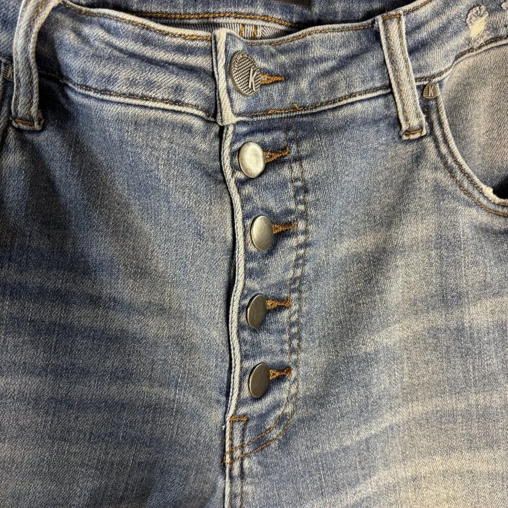 Kut From The Kloth Rachael Fab Ab Mom Jeans Size 14 Medium Wash High Rise Button - Picture 2 of 10